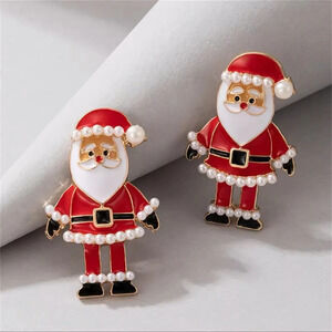 Christmas Red Santa Claus Earrings